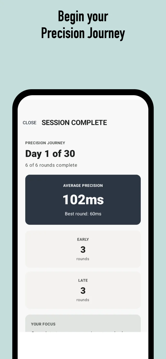 Precision Journey session results
